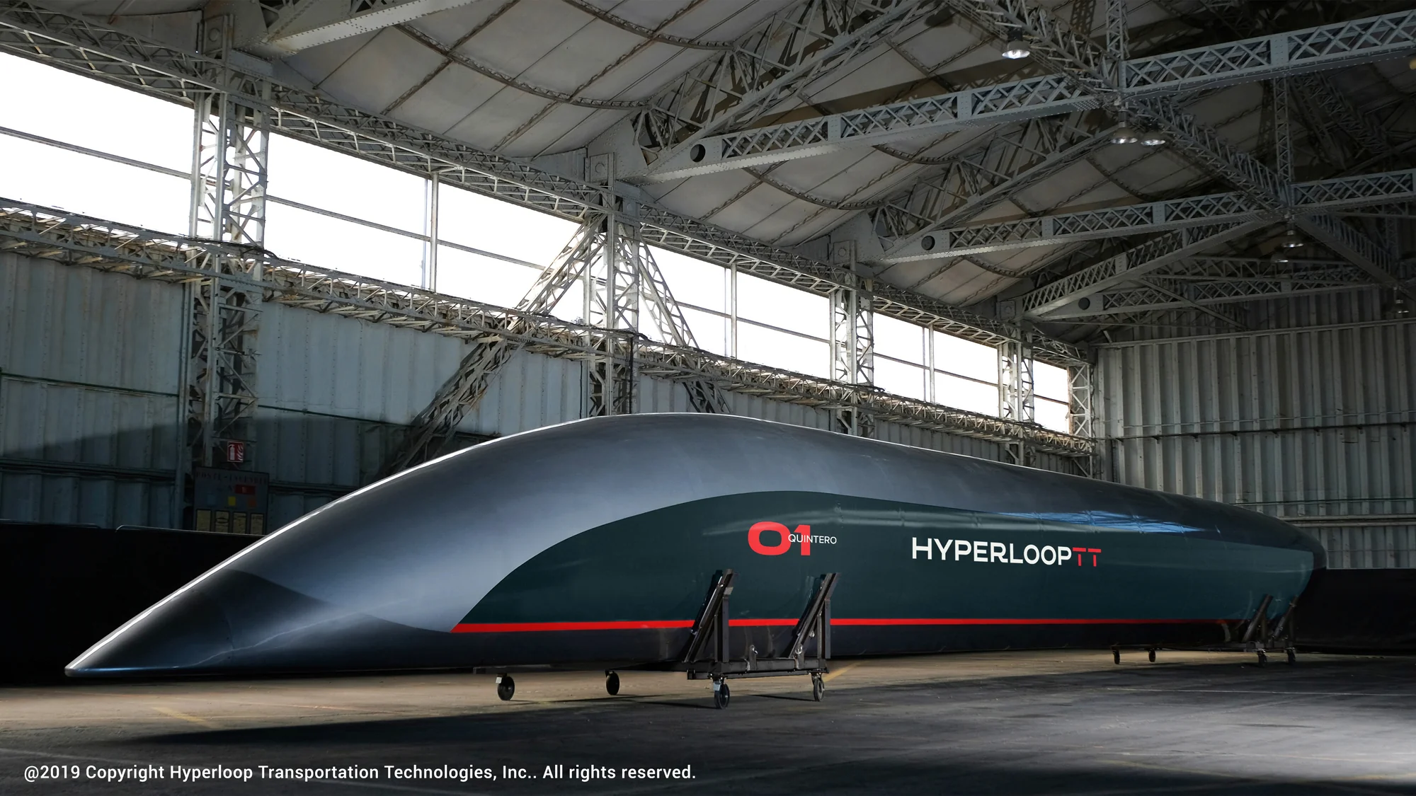 The HyperloopTT Quintero One capsule in Toulouse