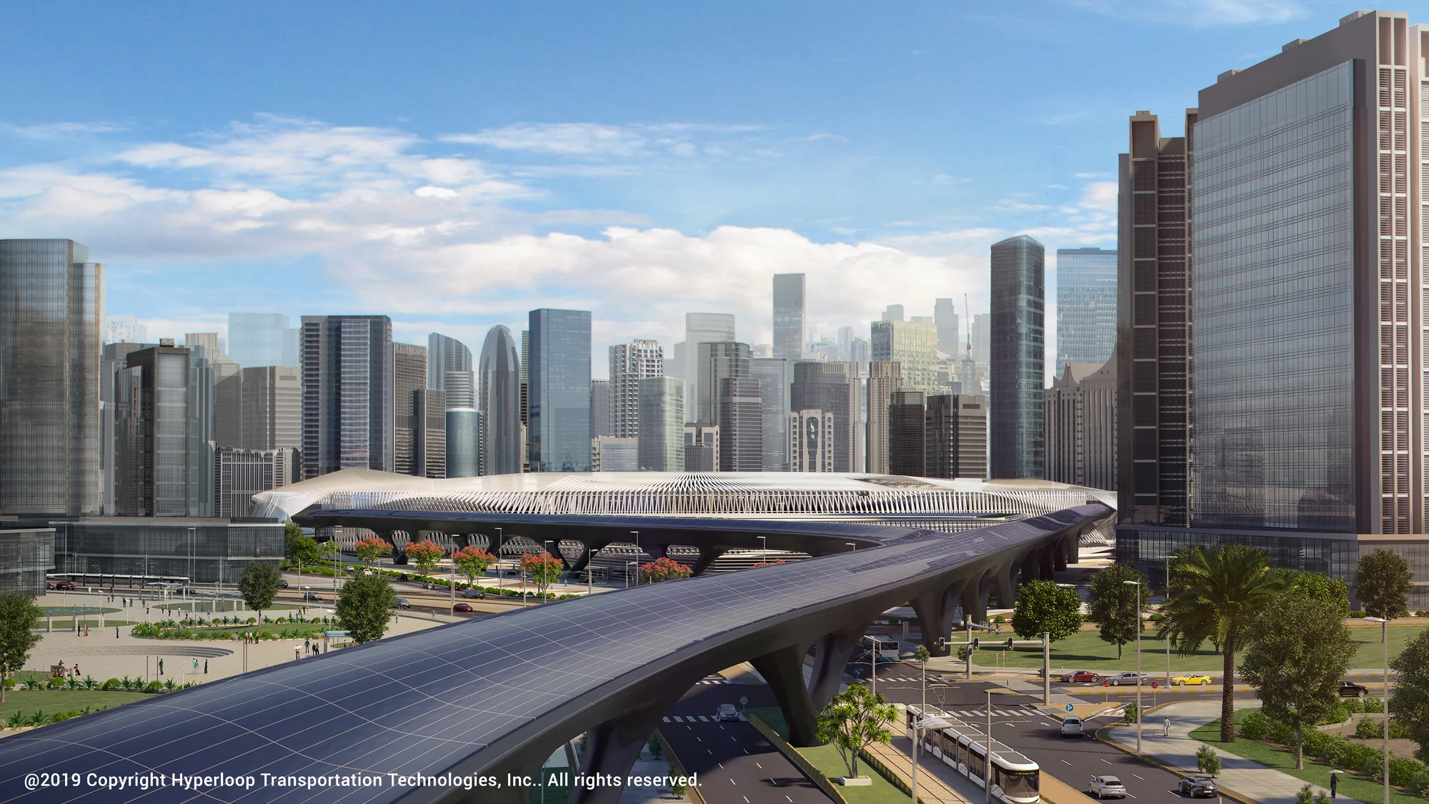 Hyperloop station by day