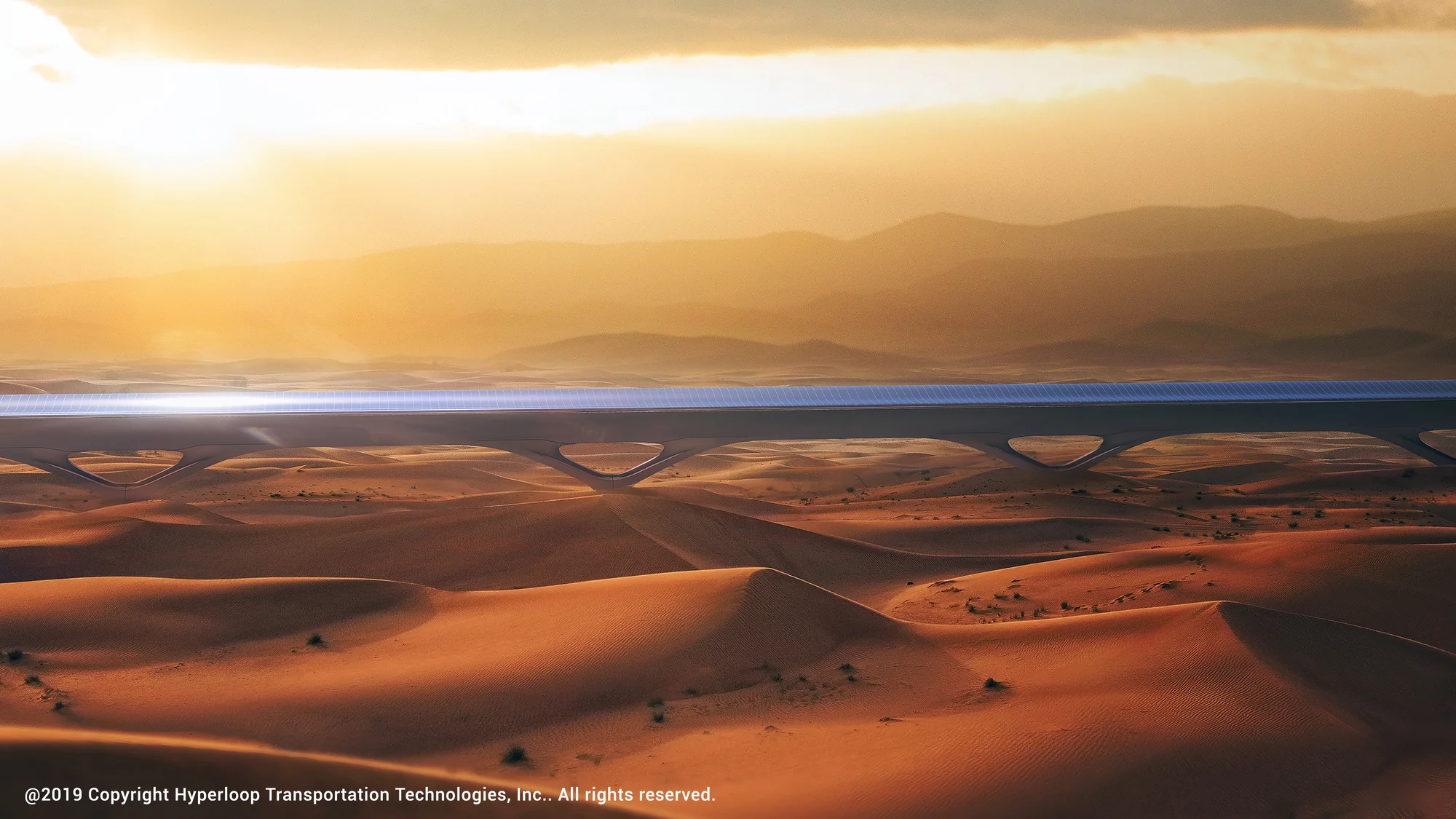 Hyperloop system in a desert environment