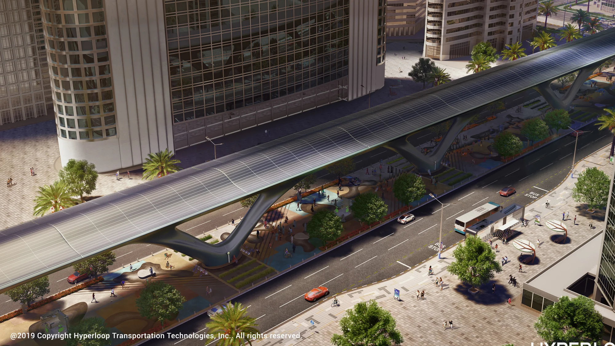 Hyperloop system in an urban environment