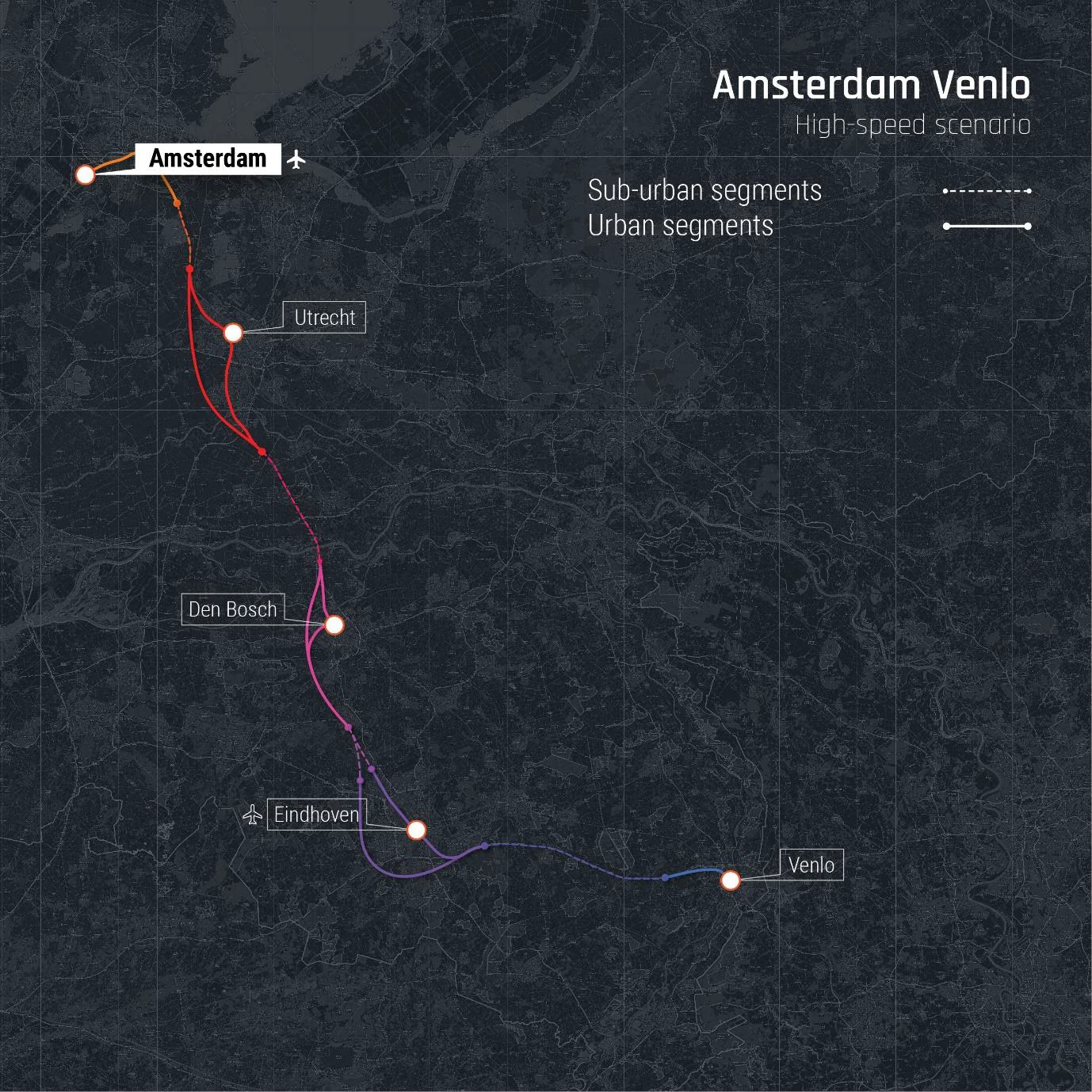 The Amsterdam–Frankfurt corridor concept linking eight cities