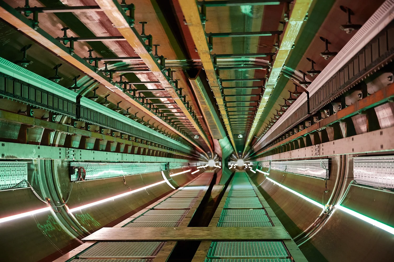 Aerial view of the 420 m European Hyperloop Center tube with the lane switch in Veendam