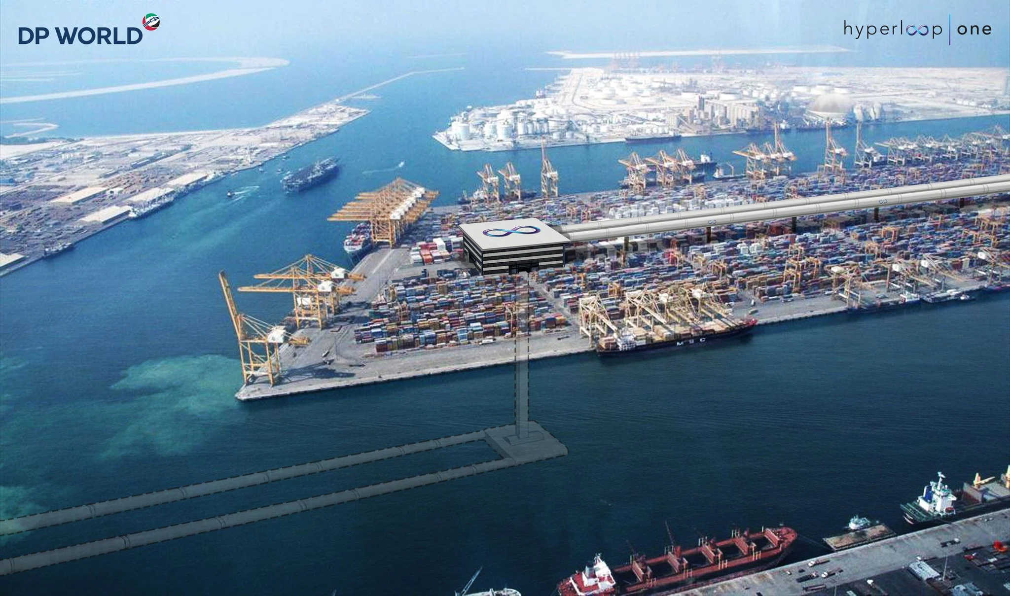 The planned container link from Jebel Ali Port to an inland depot