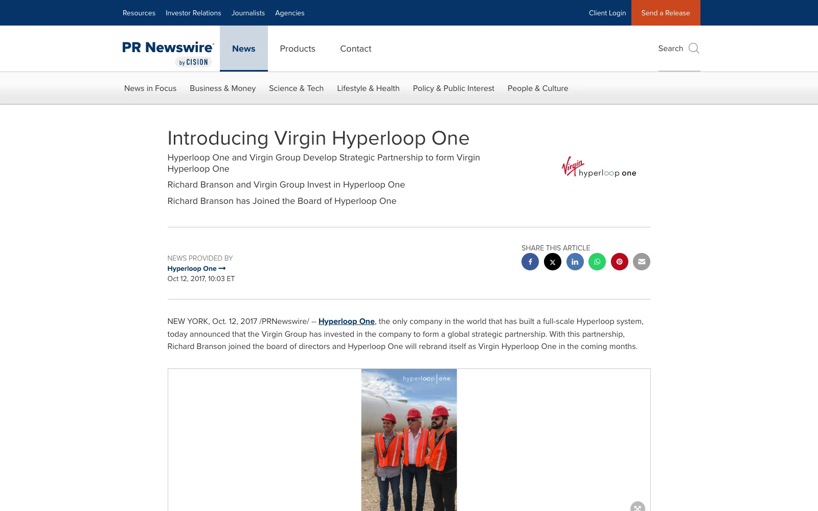 Hyperloop One's DevLoop full-scale test tube in Nevada