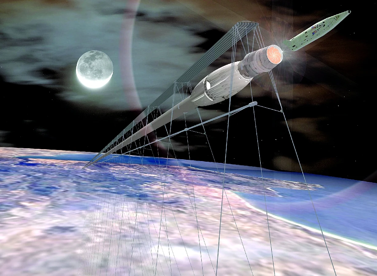 NASA illustration of the StarTram Generation 2 evacuated launch tube