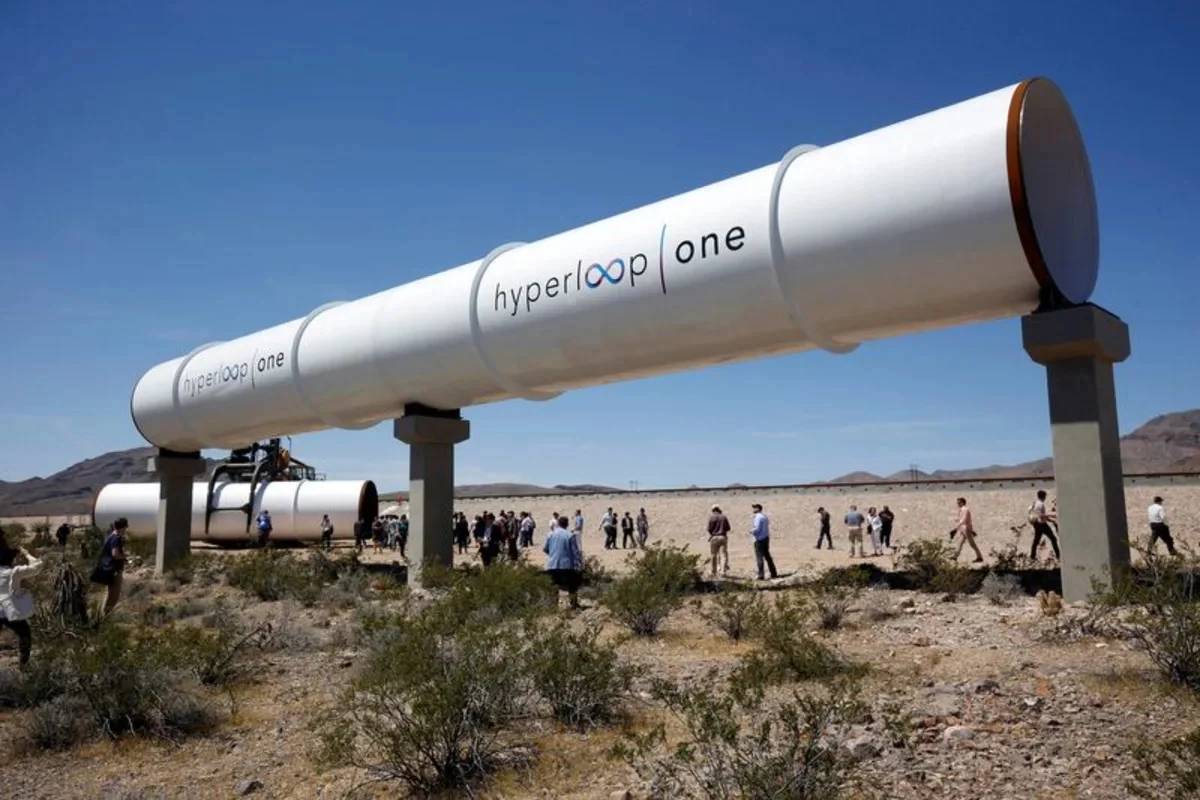 Hyperloop One's open-air propulsion test in the Nevada desert, 2016