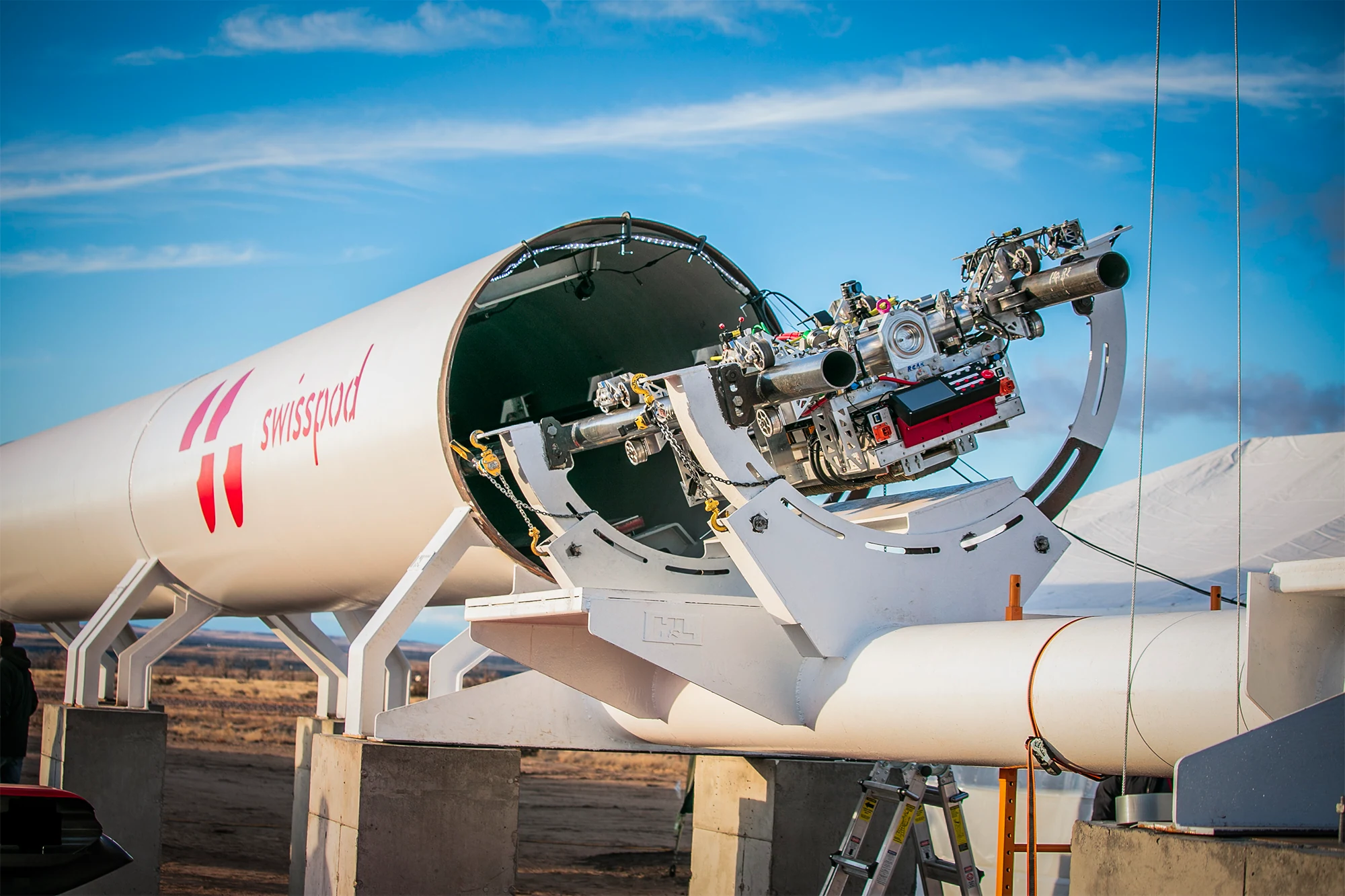 Swisspod's AERYS capsule on the Pueblo test track